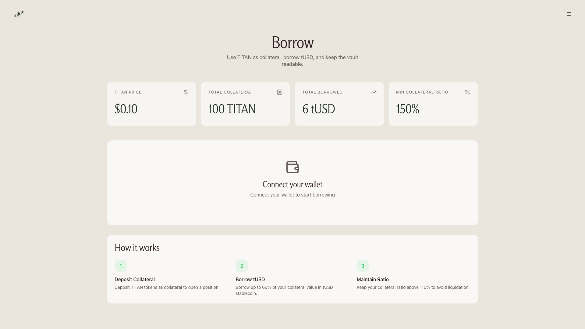 Borrow with collateral