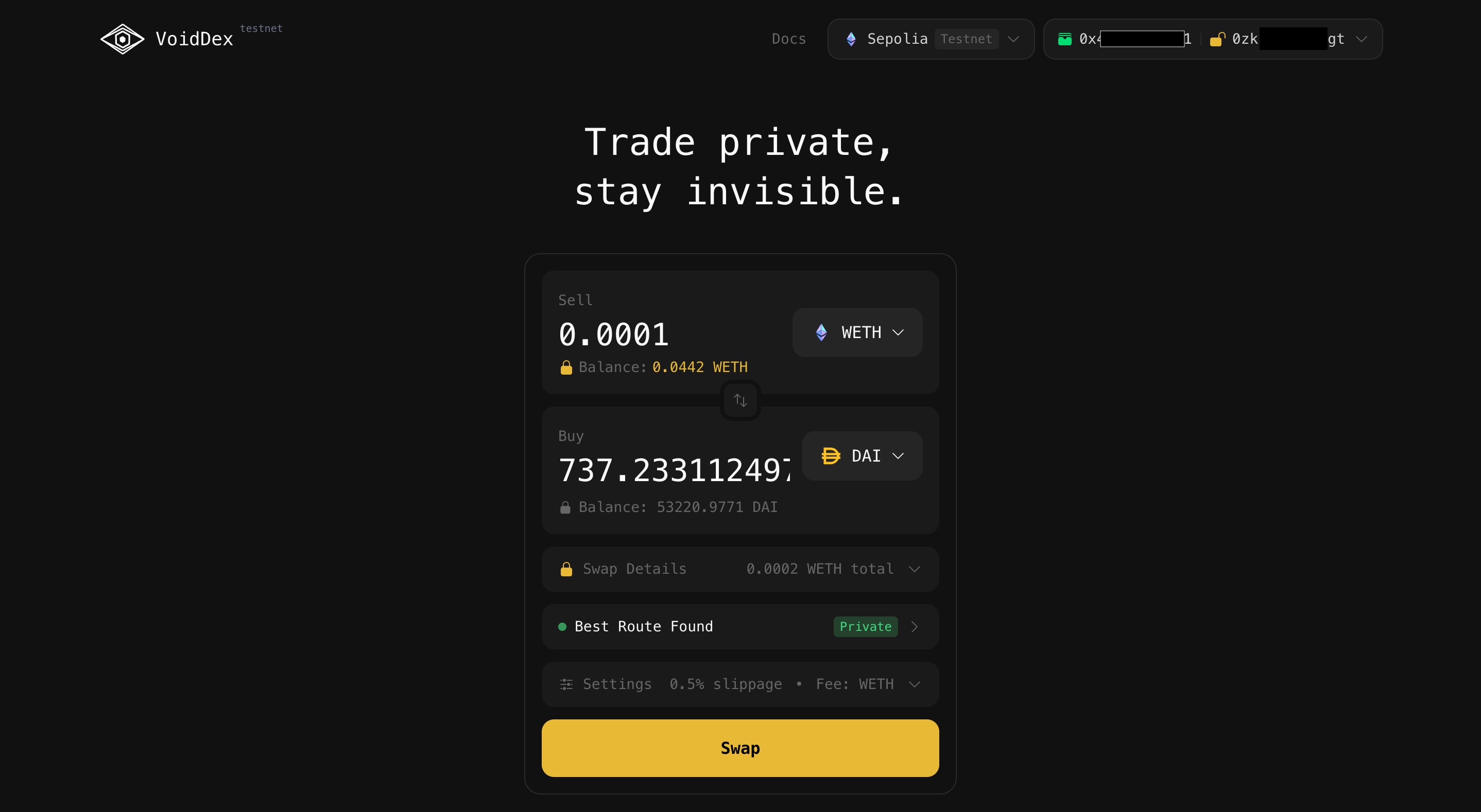 Swap interface
